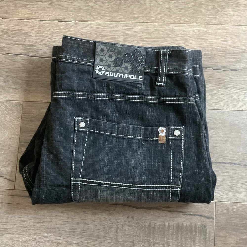 South Pole Men's Dark Gray Relaxed Jeans